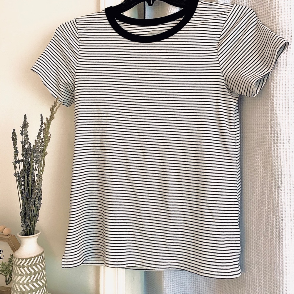 Slim Fit Black and White Stripe shirt